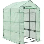 En.casa Tuinkas Vale met planken 120x170x194 cm groen