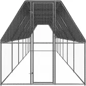 vidaXL Buitenhok voor kippen 2x12x2 m gegalvaniseerd staal
