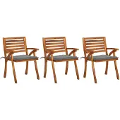 Syfax Tuinstoelen 3 st met kussens massief acaciahout