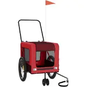 Syfax Hondenfietstrailer oxford stof en ijzer rood en zwart