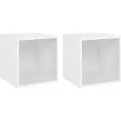 Syfax Tv-meubelen 2 st 37x35x37 cm bewerkt hout wit