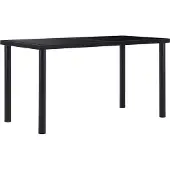 Syfax Eettafel 140x70x75 cm gehard glas zwart