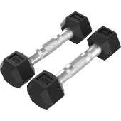 Tunturi Platinum Hexa Dumbbell Set - Rubber - 2x 1kg - Zwart