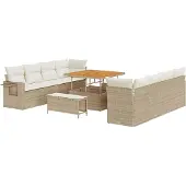 Syfax Tuin Sofa Set met opslag 11 pcs Beige Poly riet