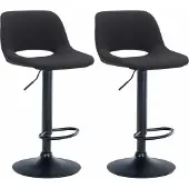 CLP 2x Barstoel Camden - bekleding, chroom - Zwart