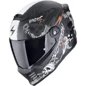 Scorpion Covert FX Skullz Zwart Grijs Oranje Integraalhelm Maat S
