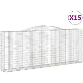 vidaXL Schanskorven 15 st gewelfd 400x50x160/180 cm ijzer