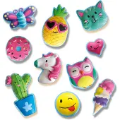 SES Creative - Gieten en Schilderen - Vrolijke Figuren - gips gieten - vormpjes, gips, verf, penseel en gladstrijkkam - knutselen voor kinderen