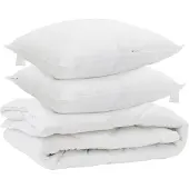 vidaXL Duvet voor Alle Seizoenen met kussen 3 st Wit Microvezel