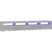 Syfax Tv-meubel met LED-verlichting 240x35x40 cm grijs sonoma eiken