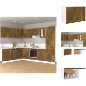 vidaXL Hangkast, gerookt eikenfineer, 60x31x40 cm, houtvezel - Keukenmeubels