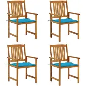 Syfax Tuinstoelen 4 st met kussens massief acaciahout