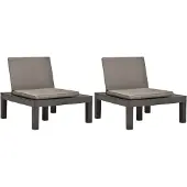 Syfax Loungestoelen 2 st met kussens kunststof antraciet