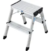 Krause 130013 Dubbele klaptrap, mini-trap, zwart, 2x2 treden