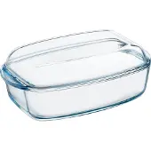 Pyrex Schaal Met Deksel 4,3+2,2L Transparant transparant Glas Ovenschaal