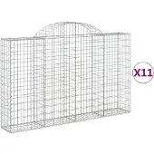 vidaXL Schanskorven 11 st gewelfd 200x30x120/140 cm ijzer