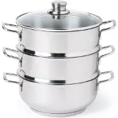 Excelsa stoomoven, 4-delige set, Cooking Tower, roestvrij staal, zilver