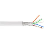 InLine 76899W patchkabel, S/FTP (PiMF), Cat.6A, 500 MHz, halogeenvrij, koper, wit, 100 meter