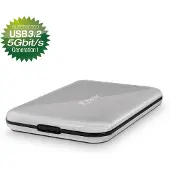 Fantec ALU-25U3 KOFFER ZILVER (2.5"), Harddisk behuizing, Zilver