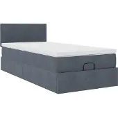 Syfax Ottoman bed met matras 90x200cm fluweel donkergrijs