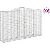 vidaXL Schanskorven 6 st gewelfd 300x50x180/200 cm ijzer