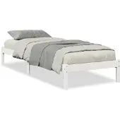 vidaXL Bedframe extra lang zonder matras grenenhout wit 100x210 cm