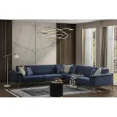 AEA Luxus Ecksofa Royal Blaue Samt Couch Eckgarnitur Sofa Couchen Wohnlandschaft