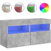 vidaXL Tv-wandmeubel met LED-verlichting 80x30x40 cm betongrijs