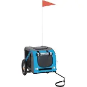 Syfax Hondenfietstrailer oxford stof en ijzer blauw en grijs