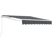 En.casa Zonnescherm luifel handbediend met knikarm 350x250 cm donkergrijs