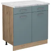 Vicco R-Line Keukenonderkast – 80 cm WB Marmer Blauw-grijs