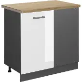 Vicco R-Line Hoekkast – 86 cm, WB Eik Wit Hoogglans