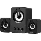 Rebel Luidspreker met 3 wegen 11W RMS USB - Zwart, woofer voor diepe bas, PC 2.1
