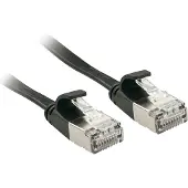 Lindy 47484 RJ45 Netwerkkabel, patchkabel CAT 6A U/FTP 5.00 m Zwart Snagless, Plat, Platte uitvoering 1 stuk(s)