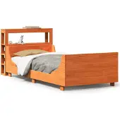 vidaXL Bedframe zonder matras massief grenenhout wasbruin 75x190 cm