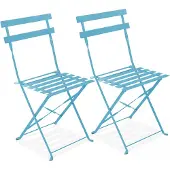Oviala - Set van 2 opvouwbare stalen stoelen in blauw - Rome