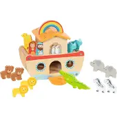 Goki Houten speelgoed - - Mijn kleine Ark van Noach - 16 dieren - Voor kinderen van 3 tot 6 jaar - Beige