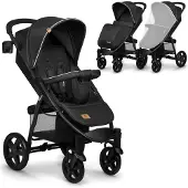 Lionelo Annet Plus kinderwagen, geschikt tot 22 kg, verstelbare rugleuning tot een ligpositie, eenvoudig opvouwbaar, EVA-wielen, 5-punts veiligheidsgordel, extra grote kap, muggennet