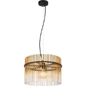 Globo Zwarte hanglamp Gorley met amberglas Ø 40cm