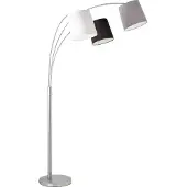 JUST LIGHT Booglamp - vloerlamp Melvin, alu / grijs / zink, Woon-/ Eetkamer, metaal, Modern, booglamp