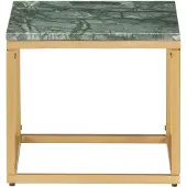 vidaXL Salontafel 40x40x35 cm echt steen met marmeren textuur groen