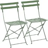 Oviala - Set van 2 opvouwbare stalen stoelen in cactusgroen - Rome