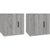 Syfax Tv-wandmeubels 2 st 40x34,5x40 cm grijs sonoma eikenkleurig