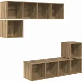 Syfax Tv-meubelset 4 pcs Artisan Eiken Bewerkt hout