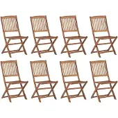 vidaXL Tuinstoelen 8 st inklapbaar met kussens massief acaciahout