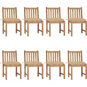 Syfax Tuinstoelen 8 st met kussens massief teakhout