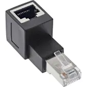 InLine STP CAT6a 10 Gigabit RJ45 haakse adapter - haaks naar beneden / zwart