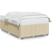 vidaXL Bedframe zonder matras 120x200 cm stof crèmekleurig