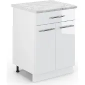 Vicco Fame-Line Keukenonderkast – 60 cm met lade, WB Marmer Wit Hoogglans