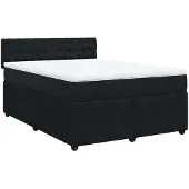 Syfax Boxspring met matras fluweel zwart 140x200 cm